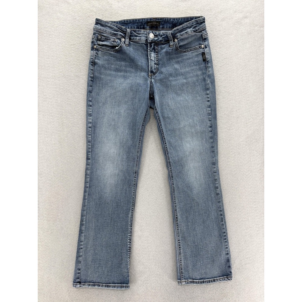Silver Jeans Elyse Slim Boot Jeans Womens 30x29 Blue Wash Mid Rise Stretch Denim